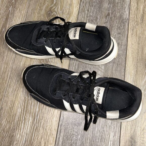 Adidas Retrorun EH1859 Womens US Size 9.5 Black White Running Sneaker Shoes - Picture 6 of 10